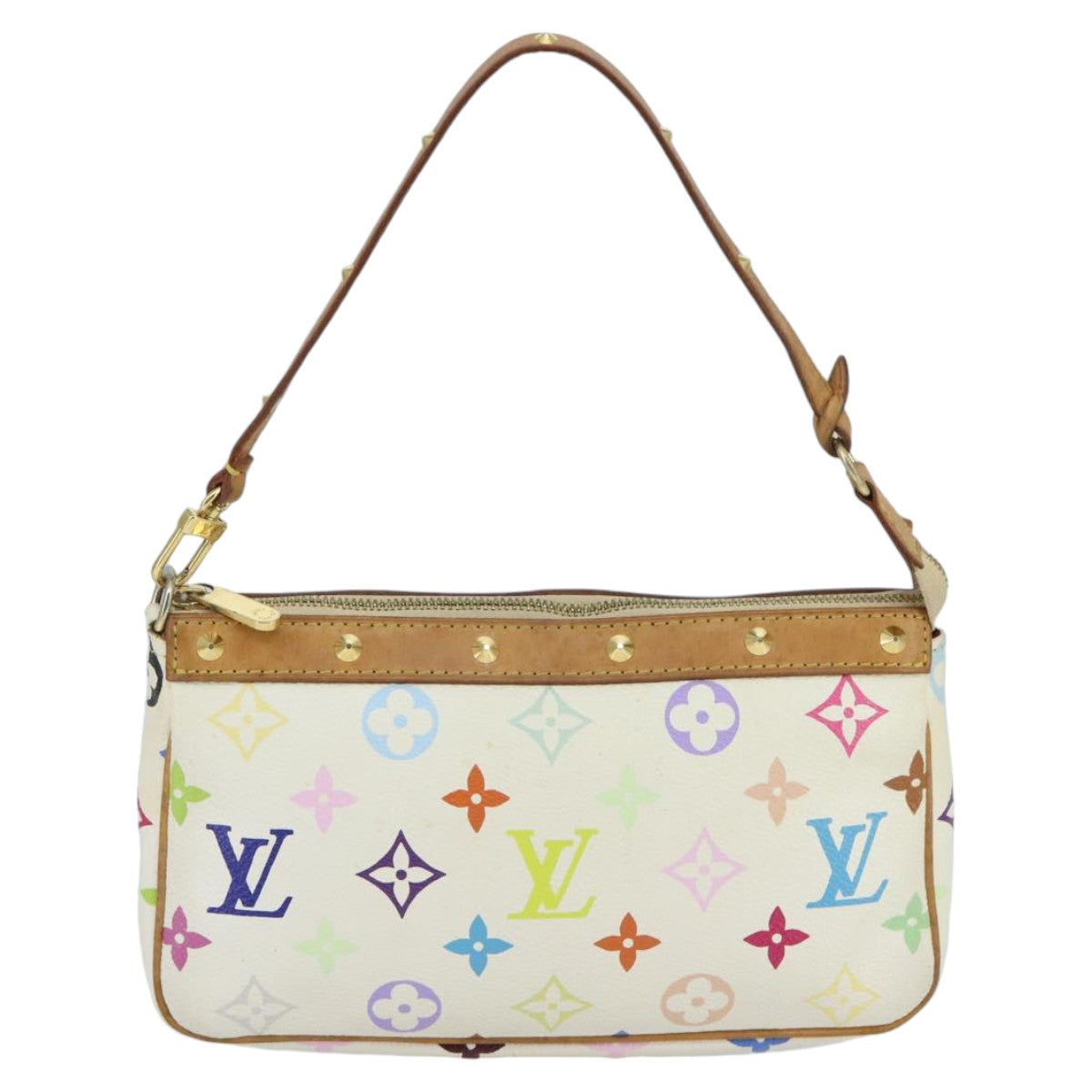 LOUIS VUITTON Monogram Multicolor Pochette Pouch White M92649 LV ep6432