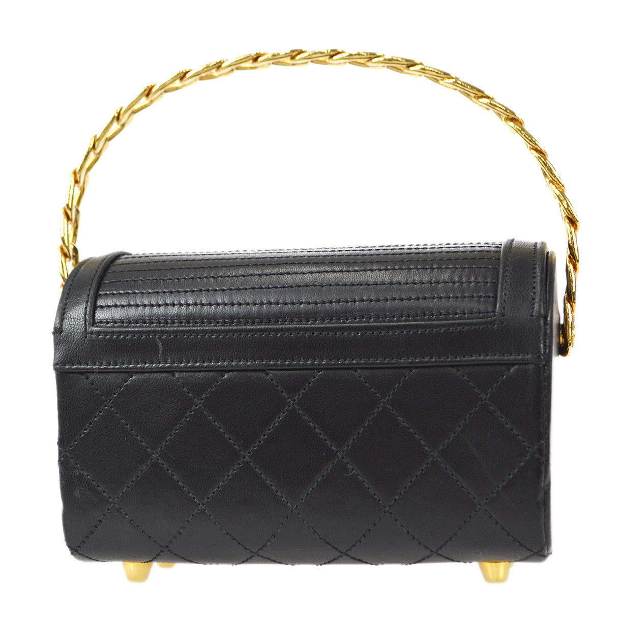 Luxury Chanel 1986-1988 Chain Top Handle Bag Lambskin
