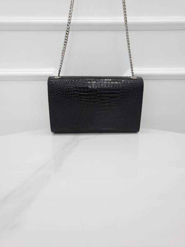 Luxury Saint Laurent Crocodile Kate Medium Chain Tassel Bag