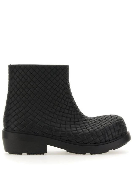 Luxury Bottega Veneta Fireman Rubber Rain Boots Black