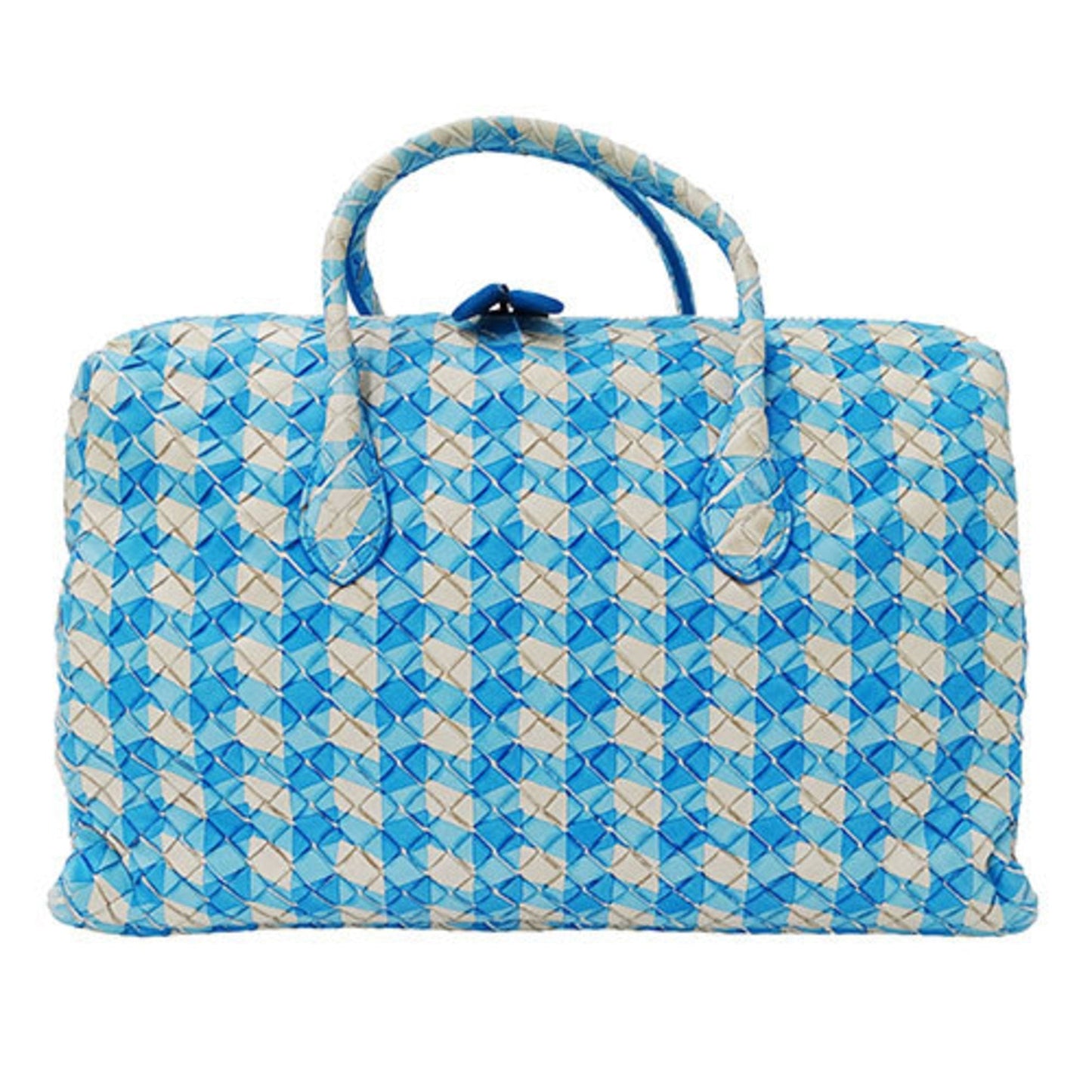 Luxury Bottega Veneta blue  Leather Boston Bag Handbag ()