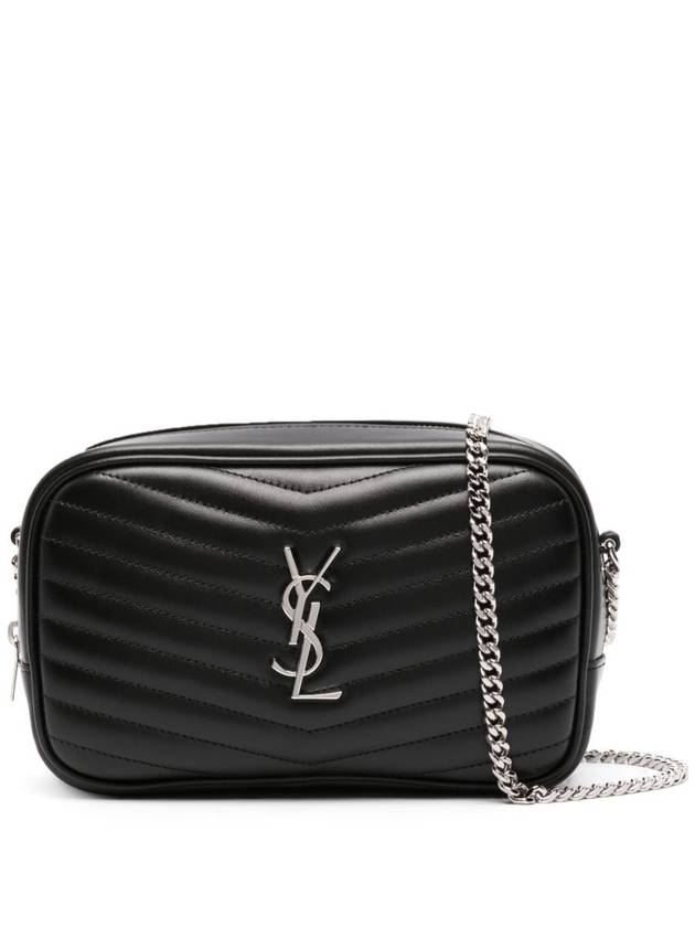 Luxury Saint Laurent Lou Quilted Leather Mini Cross Bag Black