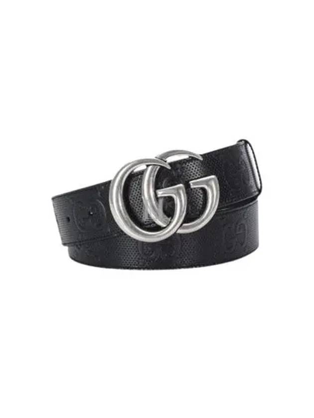 Luxury Gucci Trending 2025 GG Marmont Emboss Leather Belt Black