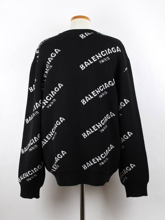 Luxury Balenciaga Paris multi logo knit XL