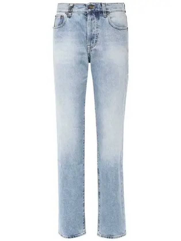 Luxury Saint Laurent Women's Cassandre Jeans Hawaiian Blue