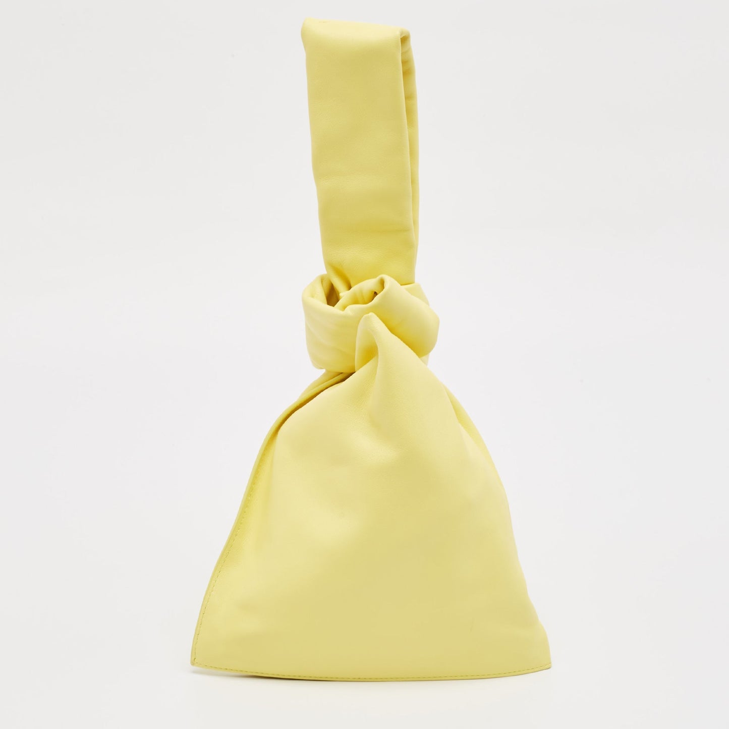 Luxury Bottega Veneta Yellow Leather Bv Twist Clutch Bag