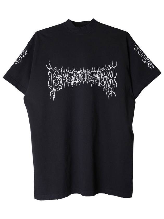 Luxury Balenciaga Darkwave Cotton Short Sleeve T-Shirt Black