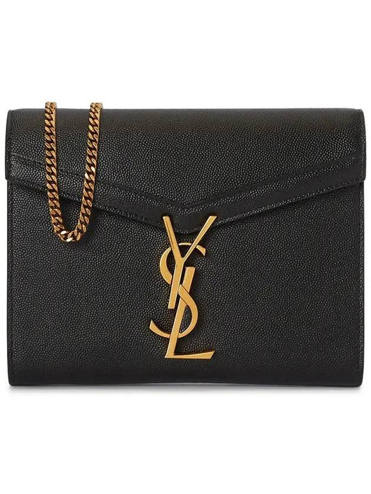 Luxury Saint Laurent Cassandra Monogram Chain Shoulder Bag Black