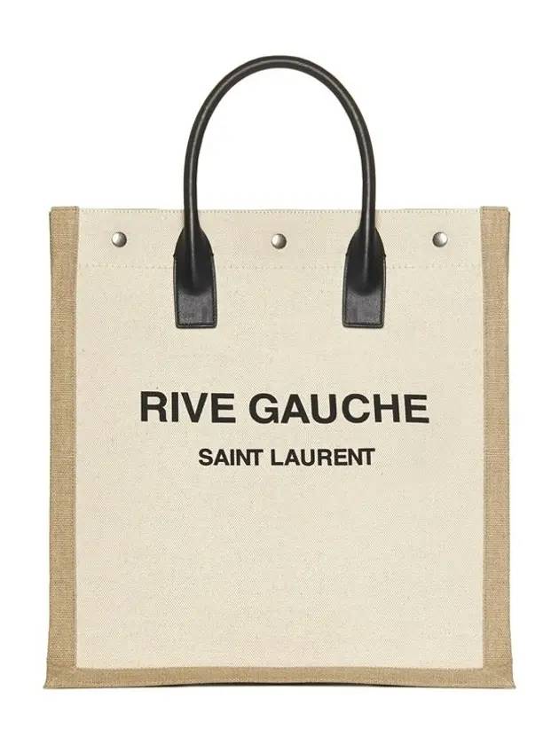 Luxury Saint Laurent Rive Gauche Canvas Tote Bag Nude