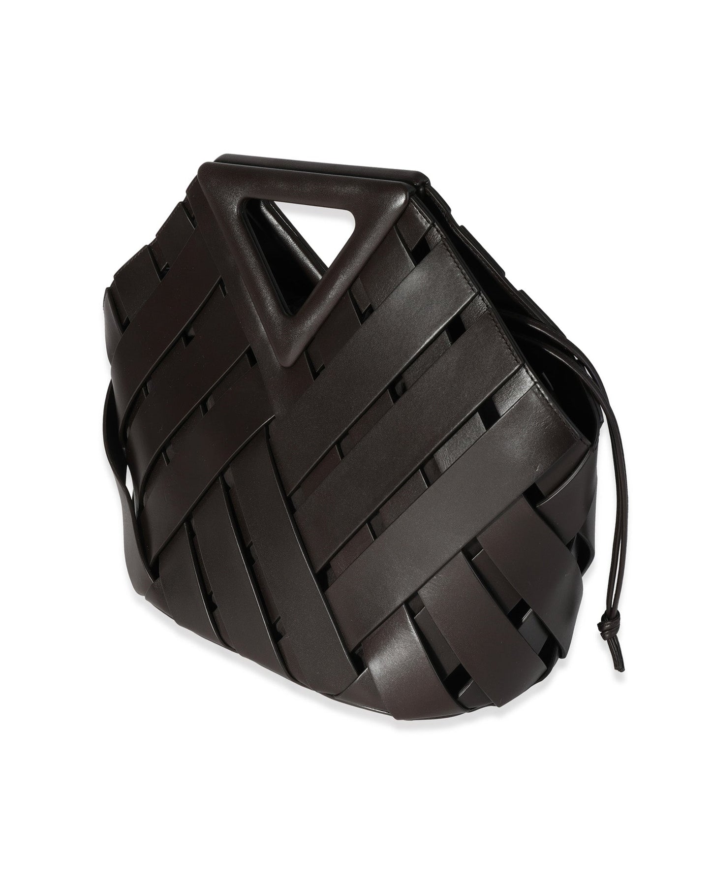 Luxury Bottega Veneta Dark Brown Leather V Woven Drawstring Tote Bag