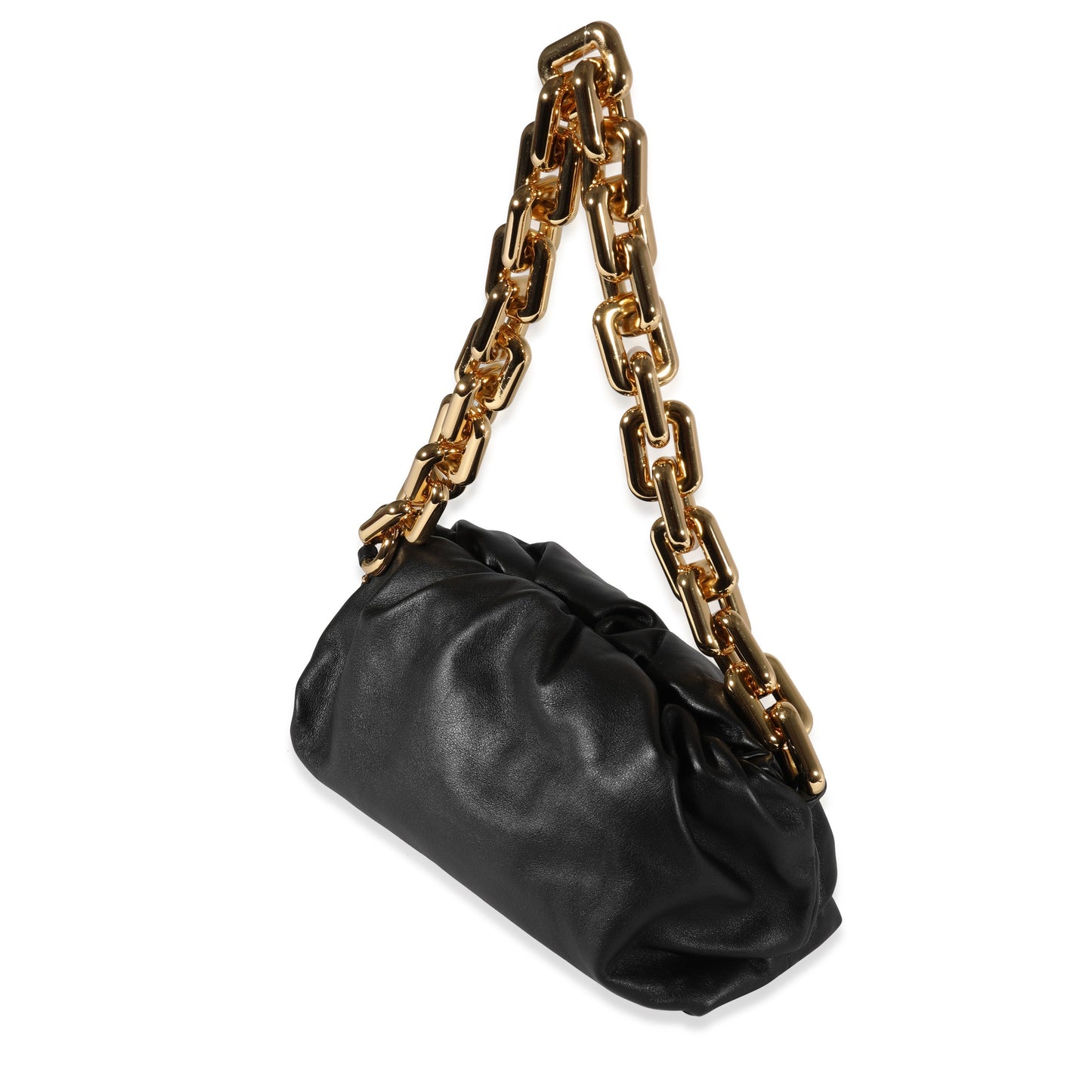 Luxury Bottega Veneta Black Calfskin Chain Pouch