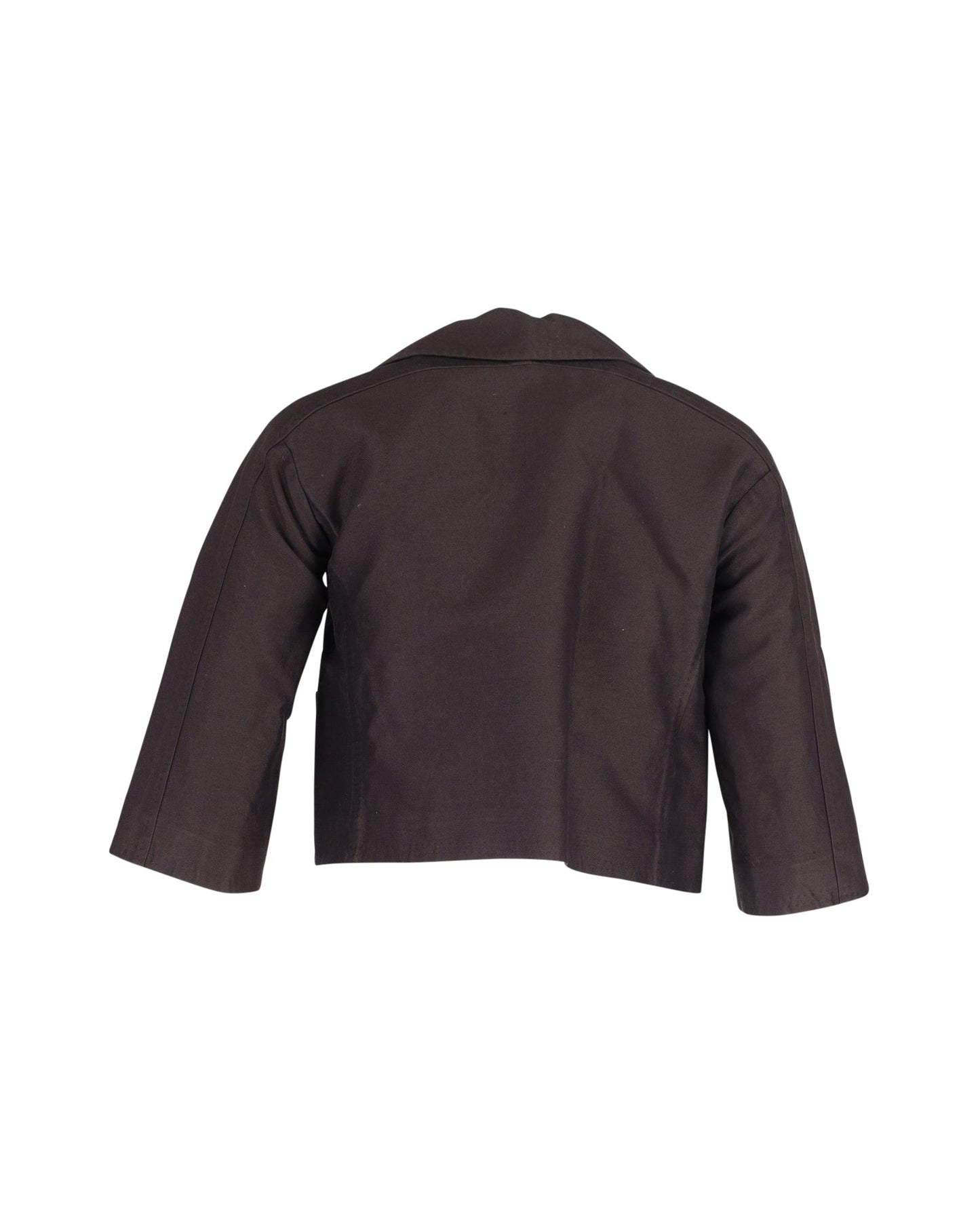 Luxury Bottega Veneta Cropped Bolero Jacket in Brown Cotton