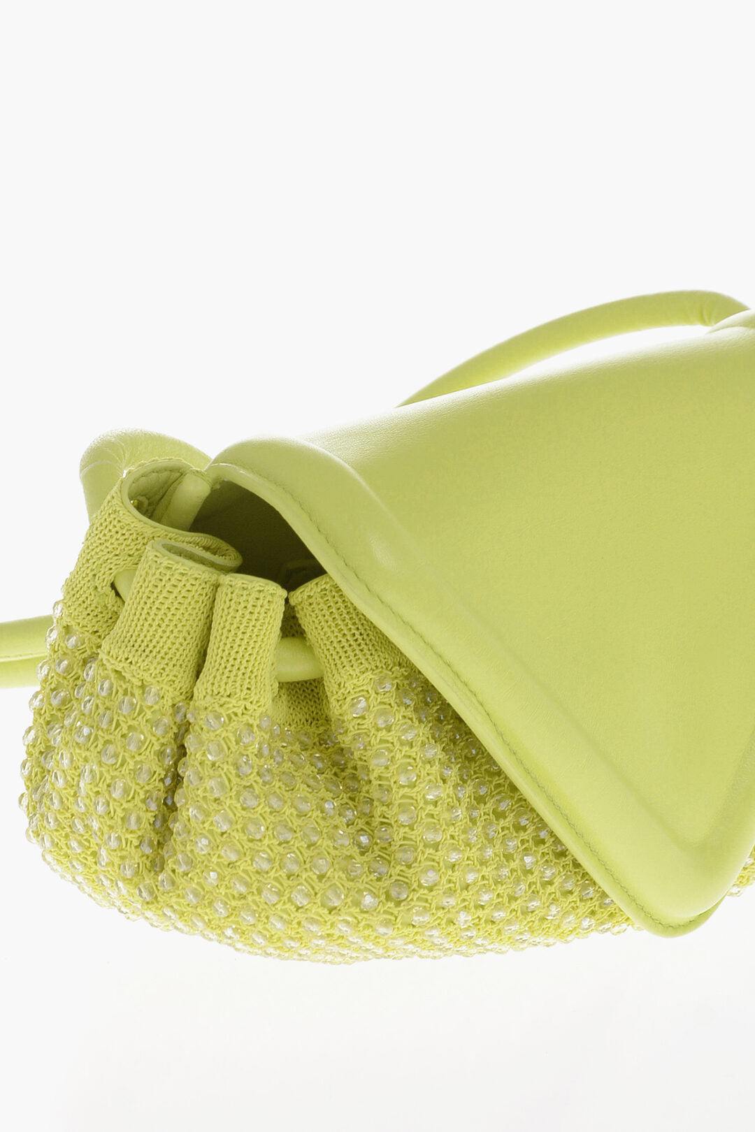 Luxury Bottega Veneta Leather Beak Bag With Rhinestone Application