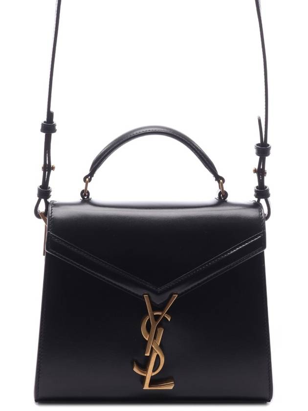 Luxury Saint Laurent Box Cassandre Mini Top Leather Tote Bag Black