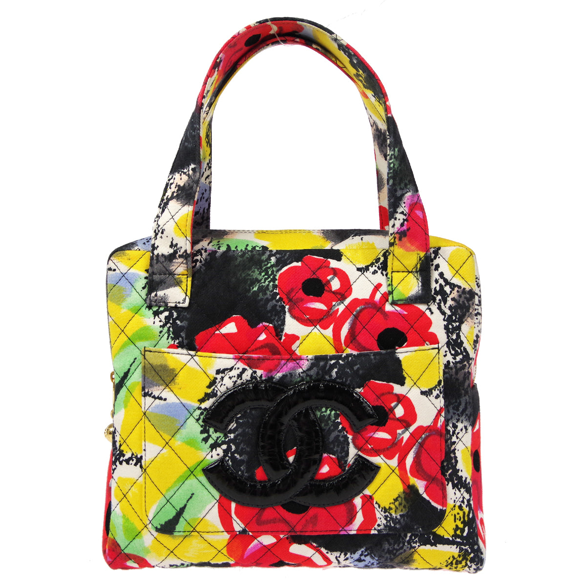 Luxury Chanel 1997 watercolour floral printed Handbag