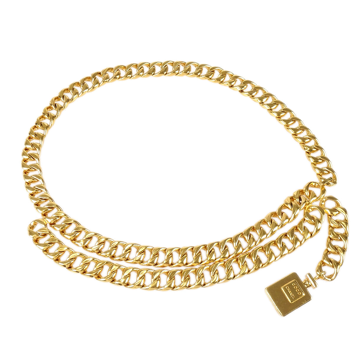 Luxury Chanel Perfume Gold Chain Belt Small New