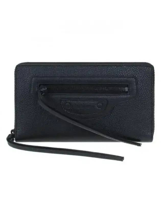 Luxury Balenciaga Neo Classic Zipper Long Wallet Black