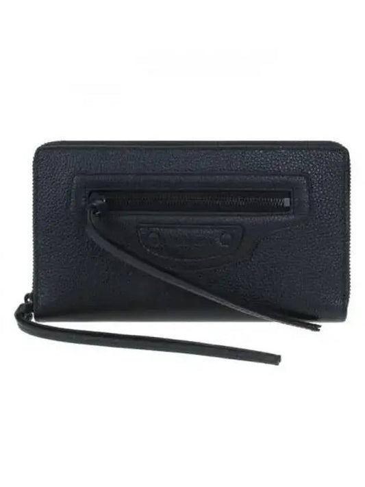 Luxury Balenciaga Neo Classic Zipper Long Wallet Black