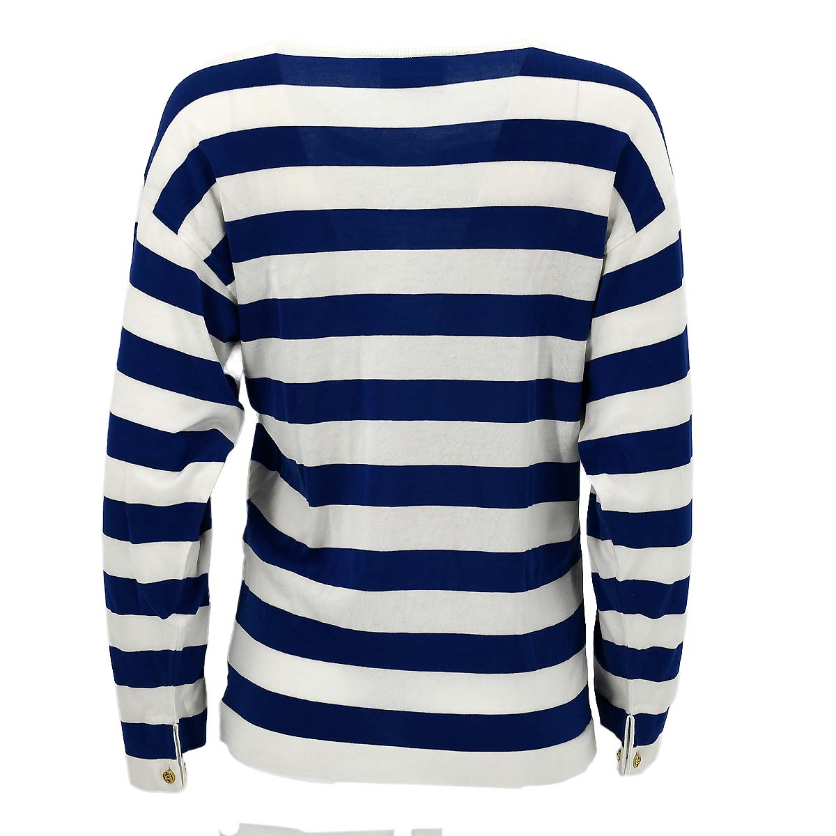 Luxury Chanel Striped Long Sleeve Tops White Blue #38