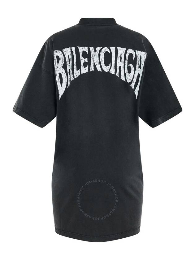 Luxury Balenciaga Women's BLACK logo print t-shirt 739037 TPVU4 1569