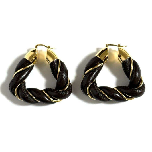 Luxury Bottega Veneta  Leather  925 Hoop Earrings ()