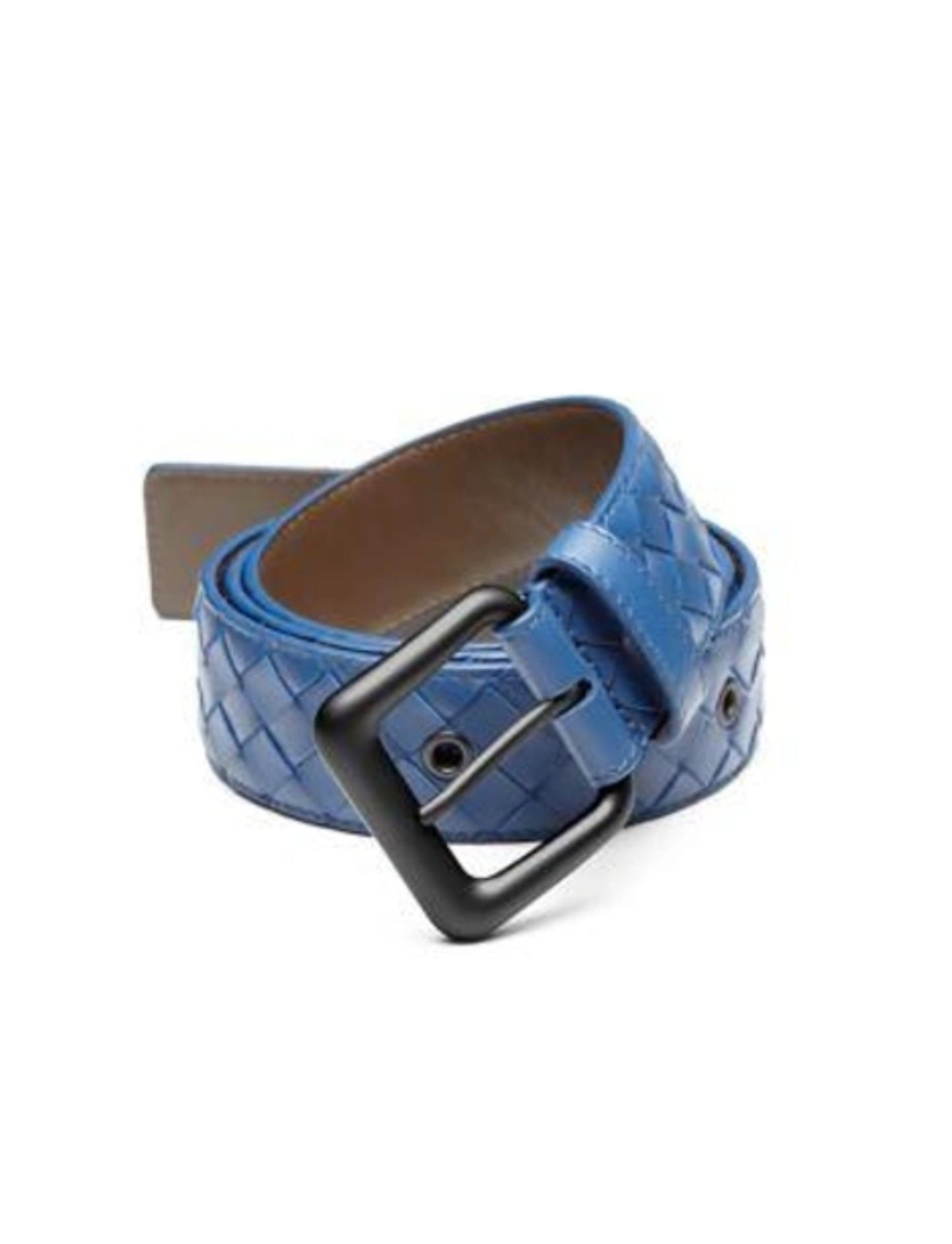 Luxury Bottega Veneta Signature Intrecciato Woven Leather Belt In Cobalt