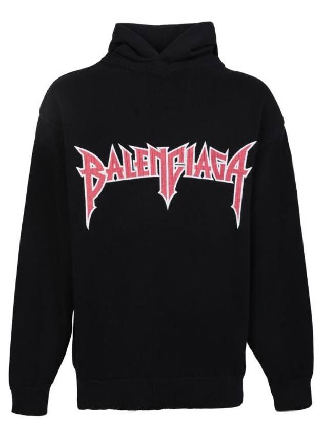 Luxury Balenciaga Logo Hoodie Black