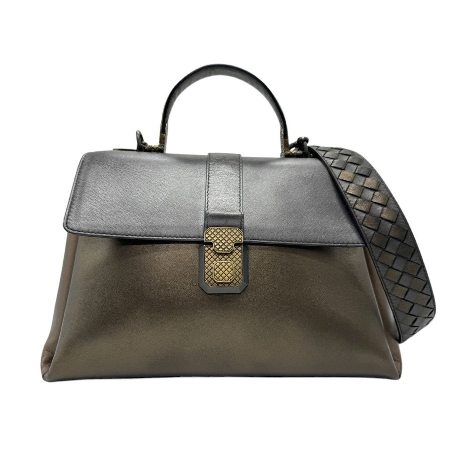 Luxury Bottega Veneta Metallic  Metallic  Leather Handbag Shoulder Bag ()