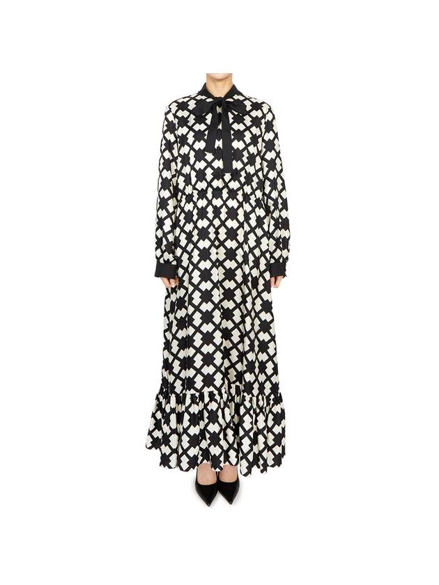 Luxury Gucci Trending 2025 Women's Silk Long Dress Black