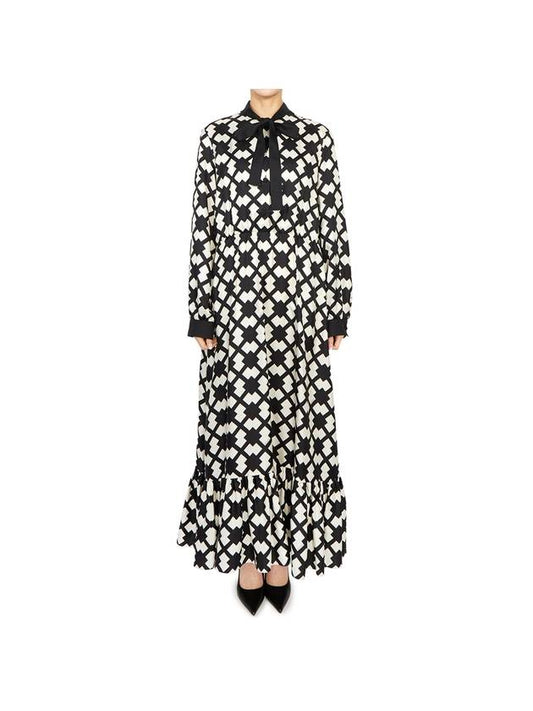 Luxury Gucci Trending 2025 Women's Silk Long Dress Black