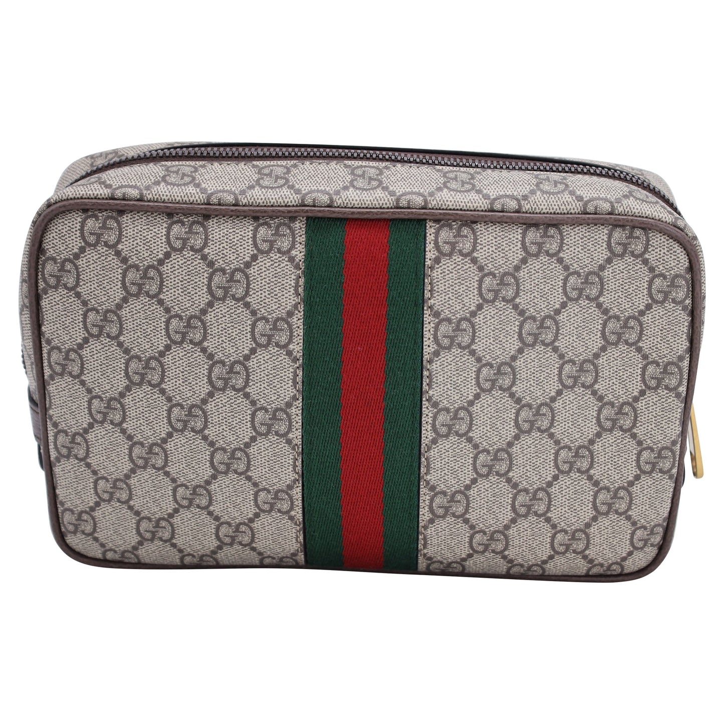 Luxury Gucci Trending 2025 Savoy Toiletry Case With Web GG Supreme in Beige Canvas
