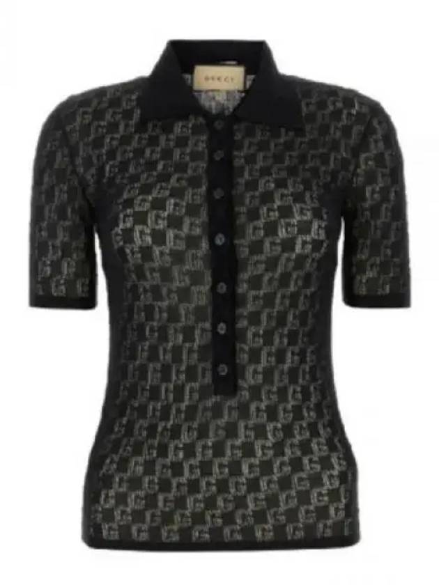 Luxury Gucci Trending 2025 GG Cotton Silk Blend Polo Shirt Black