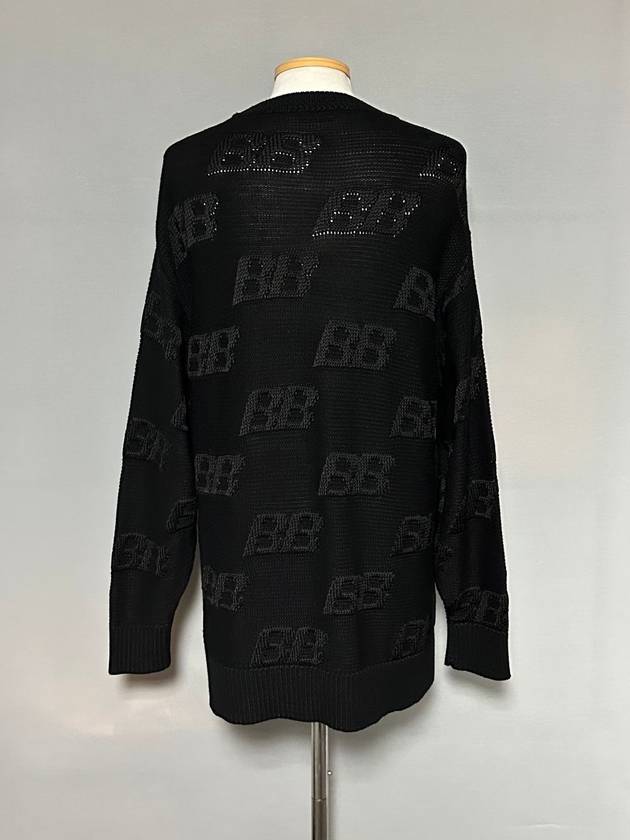 Luxury Balenciaga BB embroidered logo knit