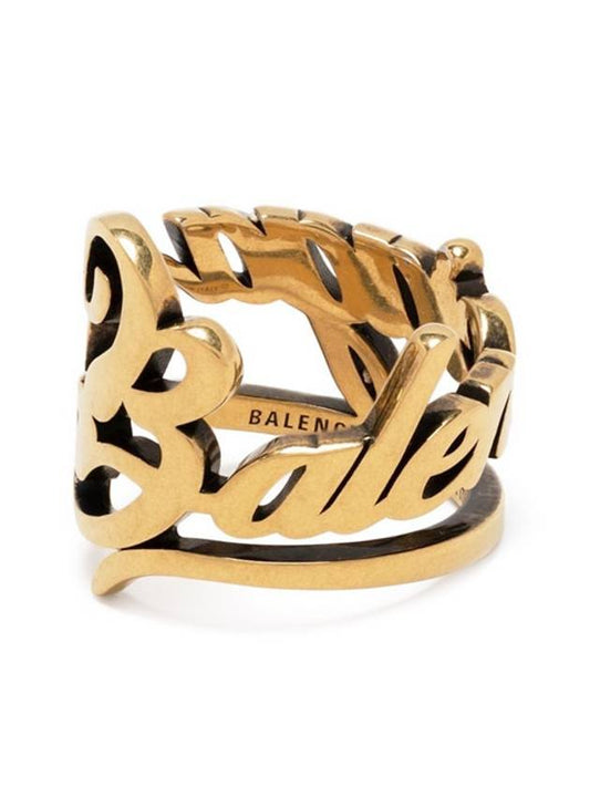 Luxury Balenciaga Typo Ring Gold