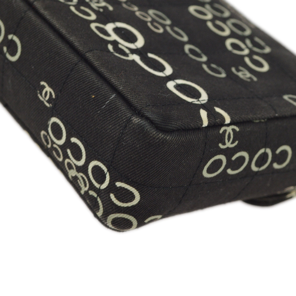 Chanel Black Canvas COCO East West Choco Bar Shoulder Bag