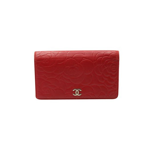 Luxury Chanel Red Camelia Wallet