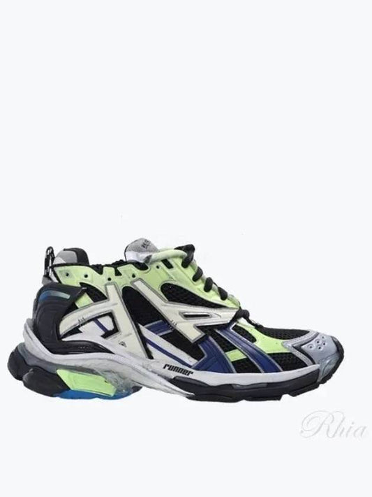 Luxury Balenciaga Runner Low Top Sneakers Green Black Blue