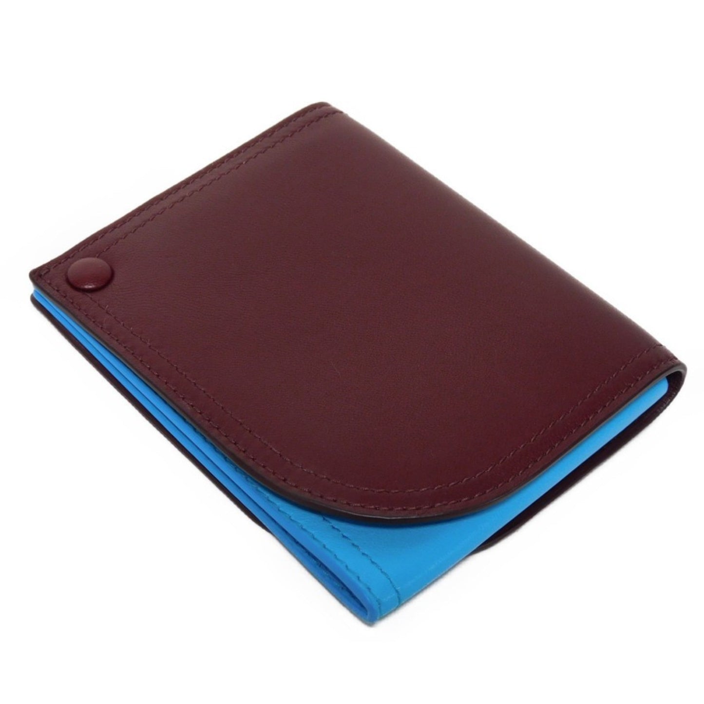 Luxury Bottega Veneta  Sky blue Leather Card Case ()