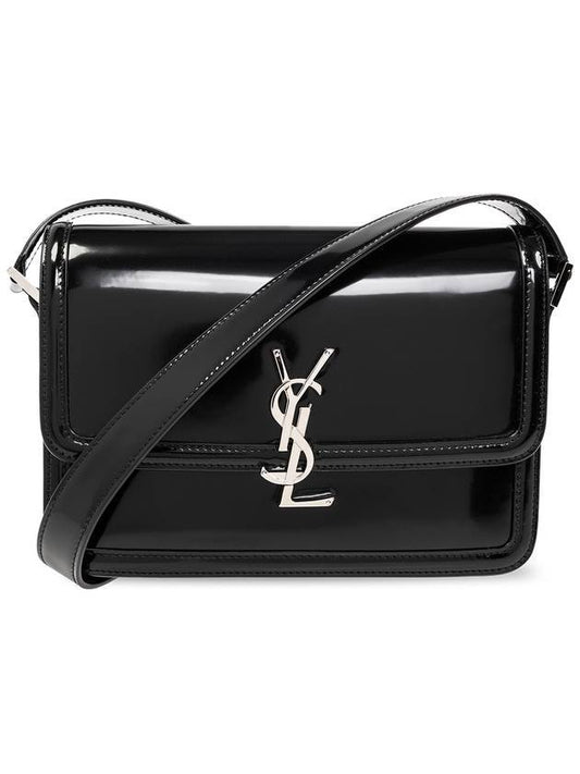 Luxury Saint Laurent Solferino Medium Leather Shoulder Bag Black