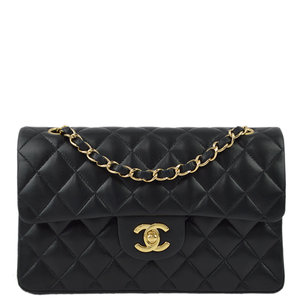 Chanel 2004-2005 Lambskin Small Classic Double Flap Shoulder Bag
