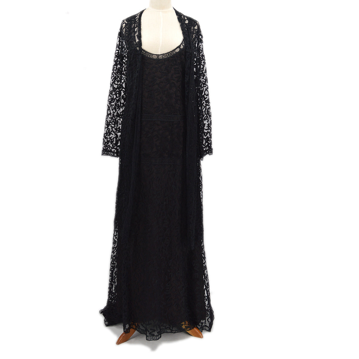 Luxury Chanel 1998 Fall logo-lettering lace cardigan #38
