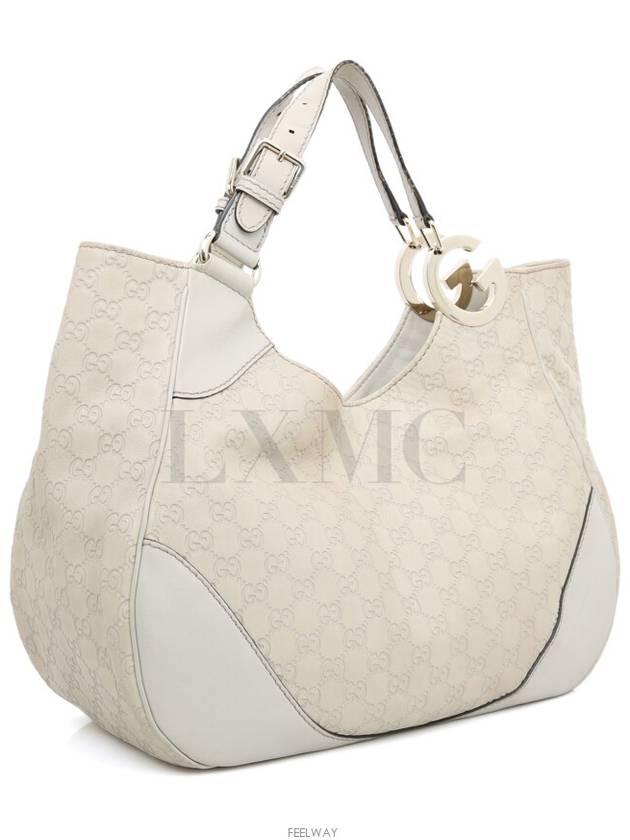 Luxury Gucci Trending 2025 Seema GG logo shoulder tote bag 203504 white gold