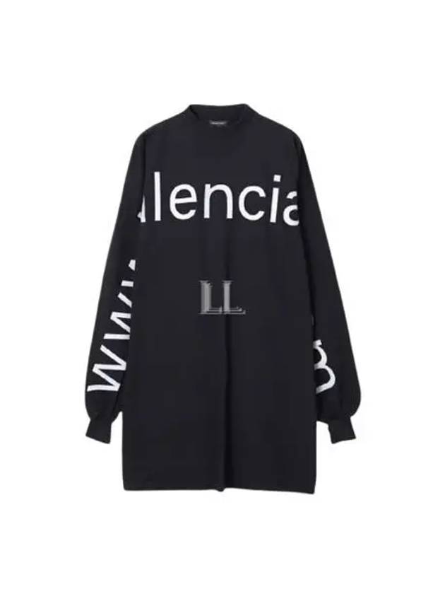 Luxury Balenciaga Embroidered Logo Sweatshirt Black
