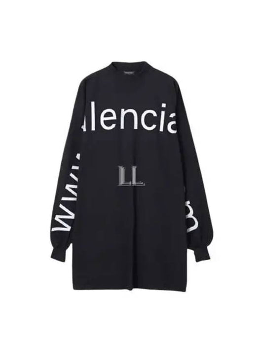 Luxury Balenciaga Embroidered Logo Sweatshirt Black