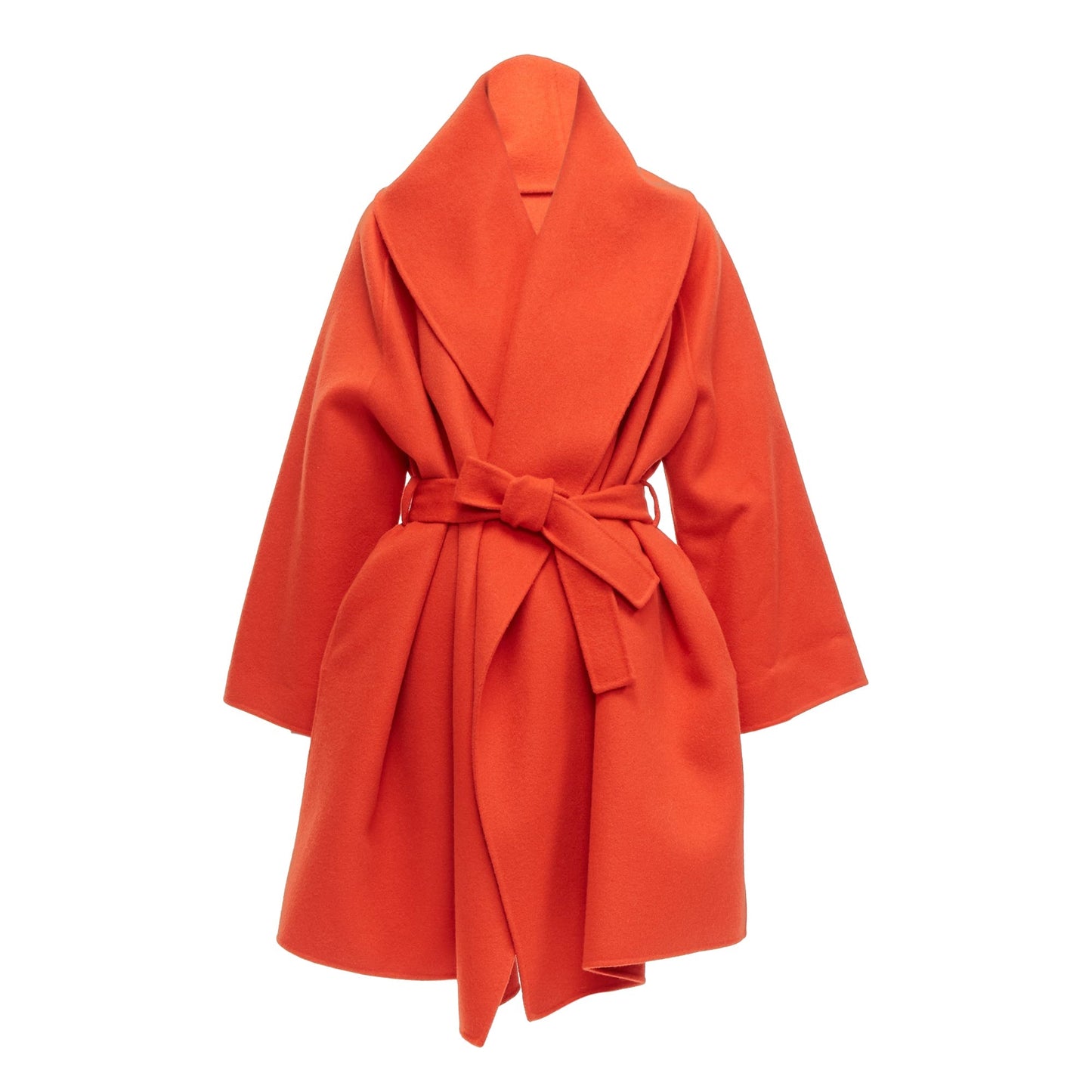 Luxury Bottega Veneta double face cashmere shawl collar belted coat