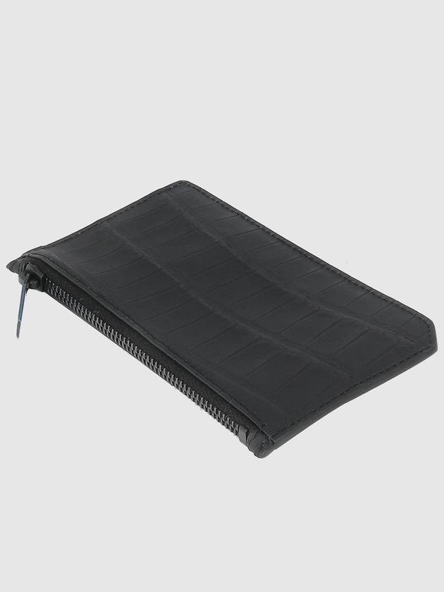 Luxury Saint Laurent Real Crocodile Leather Card Wallet Black