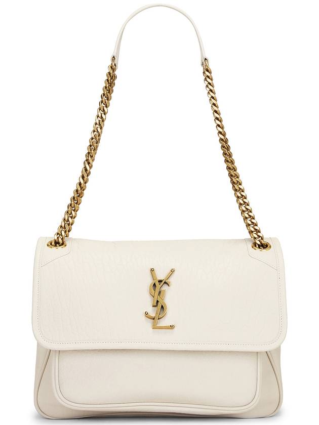 Luxury Saint Laurent Nikki Medium Chain Shoulder Bag Blanc Vintage