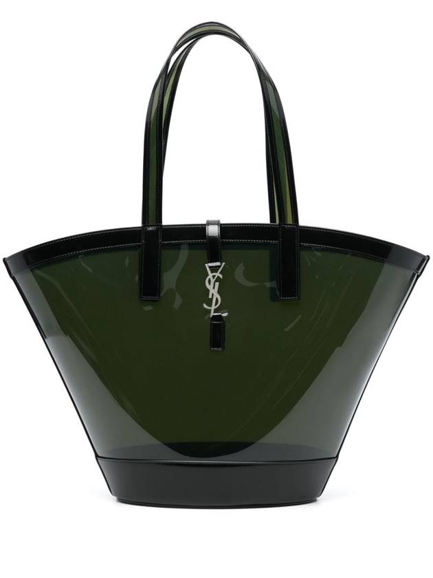 Luxury Saint Laurent Medium Panier Tote Bag Green