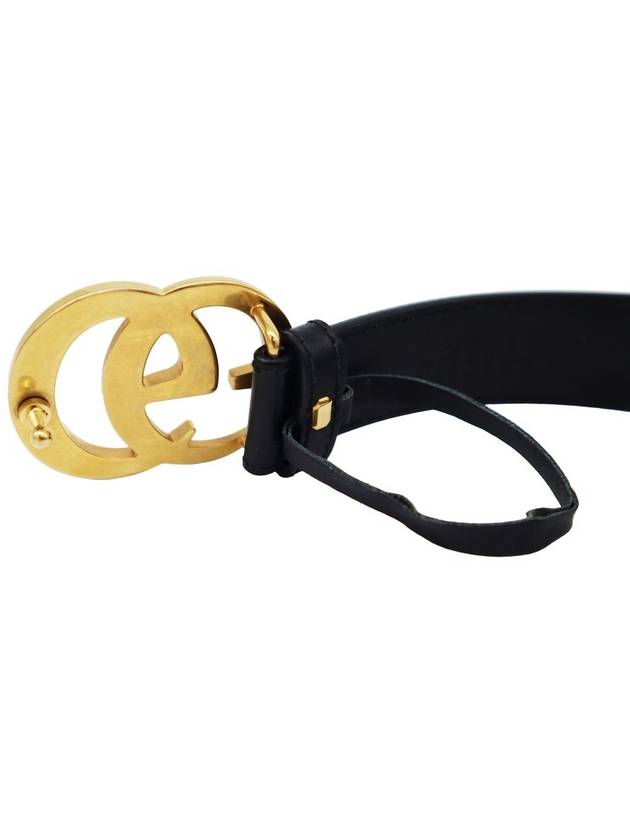 Luxury Gucci Trending 2025 Women s Leather Black Luxury Gucci Trending 2025 414516 Gold Plated GG Marmont Thin Belt 80