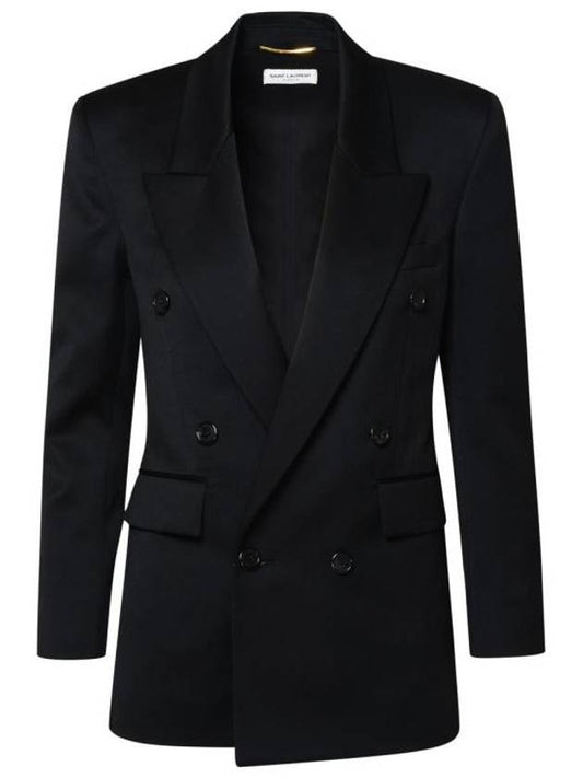 Luxury Saint Laurent Double Breasted Blazer Jacket Black